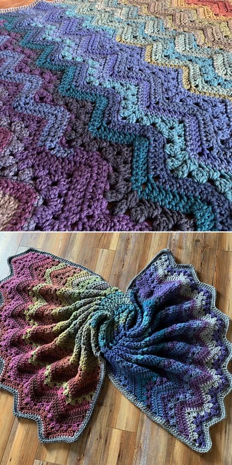 Awesome Chevron Crochet Blankets Free Patterns Chevron Crochet Blankets, Crochet Blanket Zig Zag, Crochet Blankets Free Patterns, Zig Zag Crochet Pattern, Ripple Stitch Crochet, Chevron Crochet Blanket Pattern, Crochet Chevron Baby Blanket, Chunky Yarn Crochet, Crochet Ripple Pattern