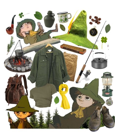 Snufkin Outfit, Snufkin Aesthetic, Snufkin Moomin, Army Green Jeans, Pocket Compass, Map Compass, Green Jeans, Aesthetic Outfit, Outfit Maker