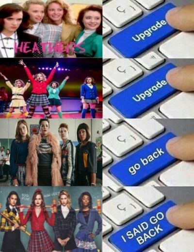 Theater Kid Memes, Heathers Fan Art, Shut Up Heather, Heathers Musical, Theatre Humor, Theatre Jokes, Heathers Movie, Musicals Funny, The Heathers