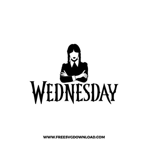 Wednesday Svg Free, Wednesday Svg, Wednesday Addams Svg, Spooky Halloween Crafts, Cricut Svg Files Free, Png Free Download, Alphabet Wallpaper, Free Cut Files, Svg Downloads