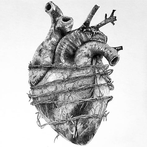 THE HEART SYMBOL on Instagram: “Breaking free from delusions may cause pain and trauma, just like breaking free from a chain. We must get rid of self deception and wishful…” Rotten Heart Tattoo, Heart Being Ripped Out Drawing, Happy Heart Drawing, Heart In Chains Drawing, Art Sketches Heart Break, Chained Heart Drawing, Sketches With Meaning, Breaking Free Art, Pain Symbol