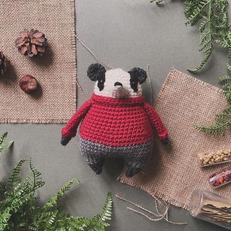 ❤️ Bramble the Badger ❤️ Meet Bramble. This sweet girl is the best in her small village at making (you guessed it) the BEST bramble berry jam in the countryside. What do you think of her? A special thank you to my Patrons who gave me their feedback on this cutie ❤️ Happy Saturday everyone! #crochet #crocheteveryday #crochetaddict #crochetersofinstagram #crochetbadger #crochetinspiration #crochetdesign #crochetanimal #crochetplushie #amigurumi Badger Pattern, Crochet Plushie, Berry Jam, Yarn Stash, Small Village, Bramble, Yarn Shop, Happy Saturday, Animal Pattern