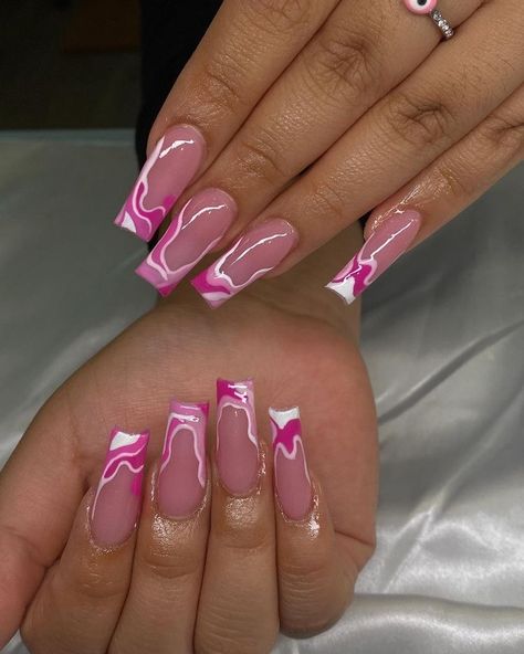 Her Nails, Acrylic Nails Coffin Pink, Unique Acrylic Nails, Bling Acrylic Nails, Acrylic Nails Coffin Short, Short Acrylic Nails Designs, Pink Acrylic Nails, Square Acrylic Nails, Classy Nails