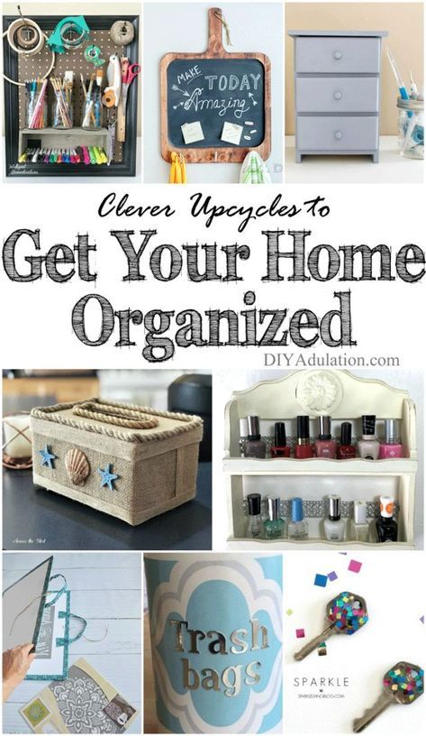 Upcycled Organization, Being Organized, Piece Of Mind, Organisation Hacks, Declutter Your Life, Dollar Store Organizing, Organizing Time, Creative Storage, Home Organisation