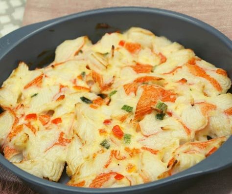 Air Fryer Chinese Buffet Crab Casserole Recipe - Fork To Spoon Crab Bake Chinese Buffet, Chinese Buffet Crab Casserole Recipe, Immitation Crab Recipes, Air Fryer Chinese, Crab Bake, Crab Casserole, Chinese Buffet, Creamy Crab, Copycat Restaurant Recipes