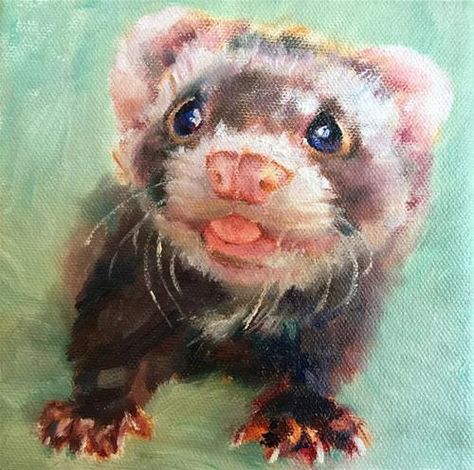 Sticker Inspo, Cute Ferrets, Wildlife Artwork, Woodland Critters, Animal Portraits Art, Cute Animal Illustration, Daily Paintworks, Wildlife Art, Fine Art Gallery