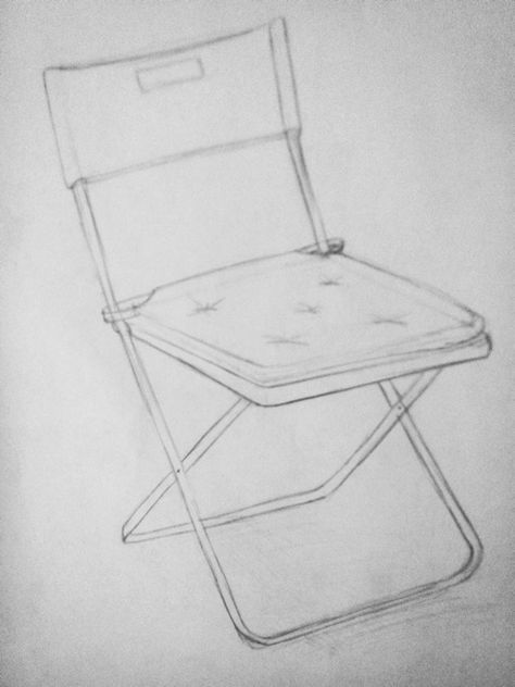 Folding Chair Drawing, Fold Up Chairs, Chair Drawing, 3d Sketch, Portable Chair, Camping Chair, 3d Drawings, Tattoo Inspo, Folded Up