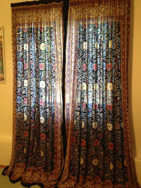 Sew up quick, easy and beautiful curtains from Indian bedspreads - oregonlive.com Indian Curtains, Royal Room, Of Sarees, Drape Saree, Drape Panel, Beautiful Curtains, How To Make Curtains, Drapery Panels, Printed Curtains