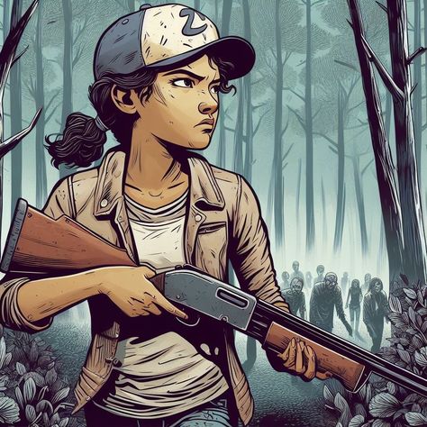 Twd Telltale Fanart, Clementine Drawing Twd, The Walking Dead Game Fanart, Twd Comic Art, Clementine Twd Fanart, Clementine Fanart, Clementine Pfp, Twd Clementine, Clementine Twd