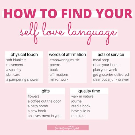 Ways To Heal Yourself, Self Love Language, Love Language Physical Touch, Language To Learn, Ways To Love Yourself, Nourish Yourself, Love Yourself More, Ways To Love, How To Love Yourself