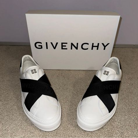 Men’s Givenchy City Sport Double Webbing Criss Cross Sneakers - Size 45/12 - Brand New With Box - Msrp $675 + Tax - City Sport Sneakers In Leather With Double Webbing Strap. - Sneakers In Calfskin Leather - City Sport Line - Givenchy Webbing Bands Crossed On Top - Silvery-Finish Metal 4g Piece On The Tongue - 4g Emblem Embossed On The Back Of The Sole And Under The Sole - Leather Insert On The Back With Givenchy Signature - Calfskin Leather Insole With Givenchy 4g Signature - 100% Calfskin Leath Strap Sneakers, Givenchy Shoes, Webbing Strap, Sport Sneakers, Shape Design, Mens Shoes Sneakers, Sneaker Head, Criss Cross, Givenchy