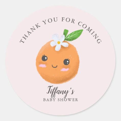 https://www.zazzle.com/watercolor_wildflower_pink_baby_shower_classic_round_sticker-256749131830326027?rf=238291872328964284 Cutie Theme, Pink Baby Shower Favors, Citrus Theme, Tiffany Baby Showers, Baby Shower Wrapping, Baby Shower Menu, Orange Baby Shower, Theme Pink, Baby Shower Stickers