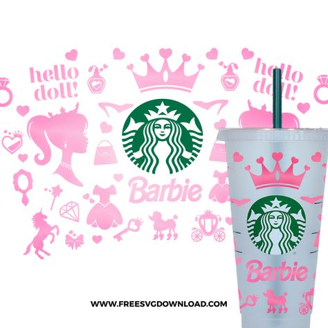 Barbie SVG Starbucks - Princess Starbucks Wrap - Free SVG Download Barbie Svg Free Files, Barbie Svg Free, Free Cricut Starbucks Cup Template, Starbucks Tumbler Svg Free, Barbie Cold Cup, Barbie Tumbler Wrap, Starbucks Cup Wrap Svg Free, Cricut Starbucks Cup Wrap, Barbie Silhouette