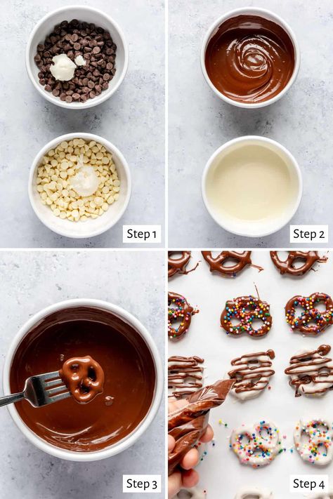 Easy Chocolate Covered Pretzels - Feel Good Foodie Easy Chocolate Covered Pretzels, Diy Chocolate Covered Pretzels, How To Make Chocolate Covered Pretzels, Pretzel Dipped In Chocolate, Chocolate Covered Pretzels Recipe, Frozen Pretzels, Feel Good Foodie, Boo Bash, Pretzel Crisps