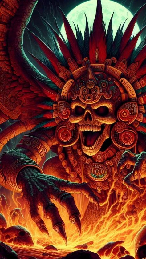 Conquistador Art, Quetzalcoatl Art, Aztec Sleeve, Aztec Mythology, Aztec Artwork, Mexican Tattoo, Aztec Tattoo Designs, Indian Skull, Mayan Art