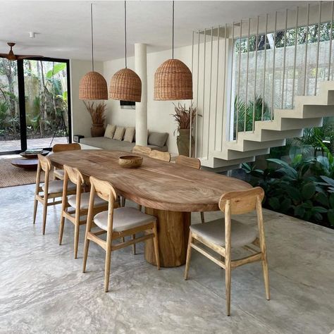 Bohemian Dining Room, Desain Pantry, Wood Dining Room Table, Wholesale Vendors, Dining Room Style, Dinning Room Design, Sustainable Furniture, Tulum Mexico, Dining Room Inspiration