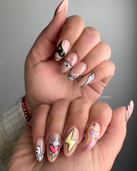 Rock And Roll Nails Design, Rock N Roll Nails, Rock And Roll Nails, Best Summer Nail Designs, Nail Designs For 2023, Pink Summer Nails, Fab Nails, Summer Nail Designs, Bright Summer Nails