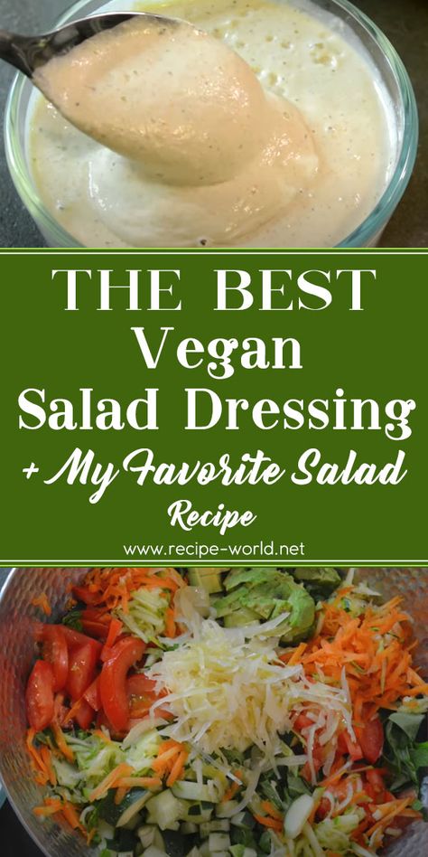 The Best Raw Vegan Salad Dressing + My Favorite Salad Recipe Raw Vegan Salad Dressing Recipes, Savory Raw Vegan Recipes, Raw Dressing Recipes, Raw Vegan Salad Recipes, Raw Vegan Salad Dressing, Raw Dressing, Raw Vegan Meals, Raw Vegan Salad, Best Vegan Salads