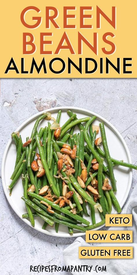 Green Bean Almondine Recipe, Simple Weeknight Dinners, Garlic Lemon Butter Sauce, Diet Lunch Ideas, Green Beans Almondine, Easy Green Beans, Thanksgiving Recipe, Lemon Butter Sauce, Low Carb Breakfast Recipes