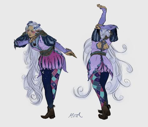 ArtStation - Dandelion and Tyraelle Dnd Acrobat Character, Dnd Acrobat, College Of Glamour Bard, Fantasy Acrobat, Acrobat Character Design, Circus Acrobat Outfit, Dnd Circus Character, Fairy Warlock, Acrobat Outfit