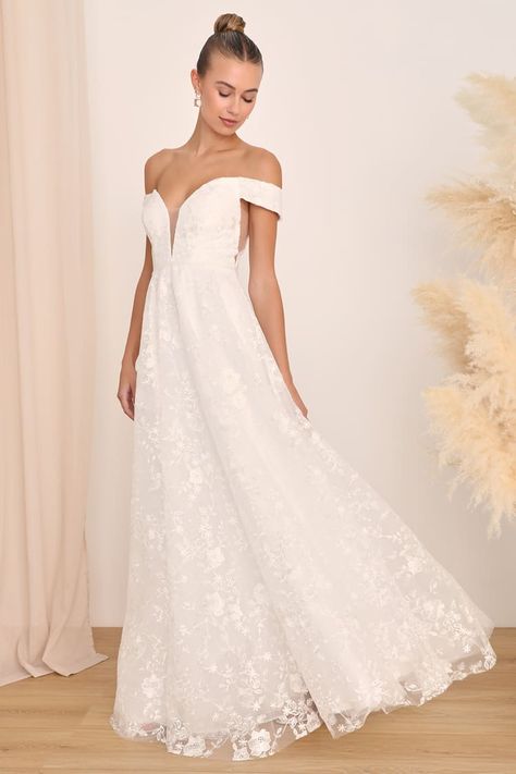 Budget Friendly Wedding Dresses, Fairytale Love, Bridal Maxi Dress, Wedding Reception Dress, Affordable Wedding Dresses, Casual Wedding Dress, Embroidered Tulle, Reception Dress, A Line Gown