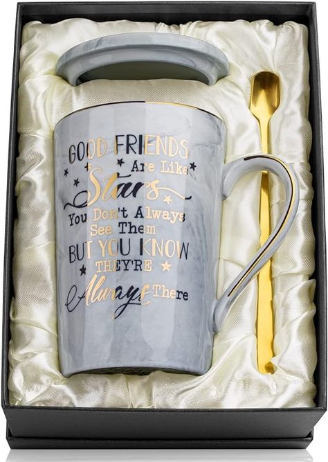 Best Friend Birthday Gifts for Women - Good Friends Are Like Stars Mug - Friendship Gifts for Women - Funny Gift Idea for Best Friend, BFF, Bestie, Sister, Women - Ceramic Marble Coffee Mug 14 Oz Grey : Amazon.ca: Home Friends Female, Best Friend Birthday Gifts, Friends Are Like Stars, Good Friends Are Like Stars, Bestie Birthday, Gifts Box, Friend Bff, 80th Birthday Gifts, Tea Lovers Gift