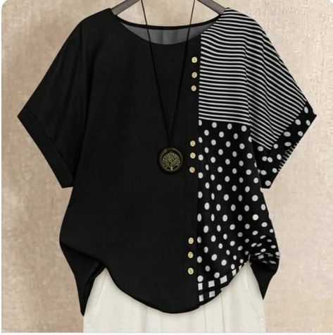 Polka Dot Tops, Batwing Sleeve Shirt, Plus Size Summer Casual, Sewing Blouses, Creative Clothes, Sewing Clothes Women, Diy Clothes Design, Blouse Plus Size, Casual Wear Dress