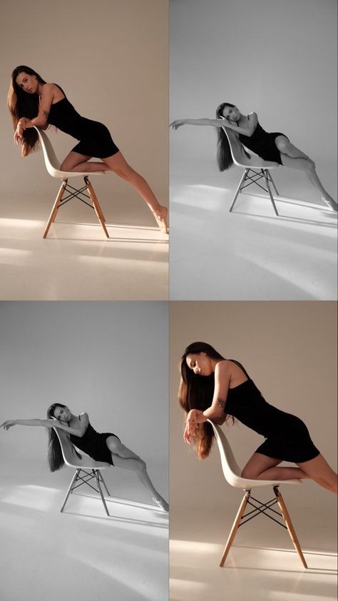 Loft Photoshoot Ideas, Powerful Woman Photoshoot, Studio Poses For Women, Self Timer Poses, Floor Poses, Chair Poses, Shooting Pose, Pose Mode, Pose Model