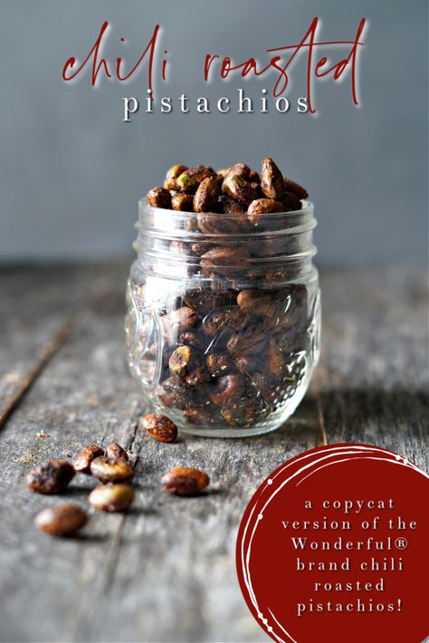 Copycat Wonderful® Chili Roasted Pistachios - Raising Generation Nourished Roasted Pistachios, Chili Roasted Pistachios, Roasted Pistachios Recipe, Seasoned Pistachios, Honey Roasted Pistachios, Chili Lime Cashews, Gluten Free Snacks Healthy, Quick Protein, Pistachio Recipes