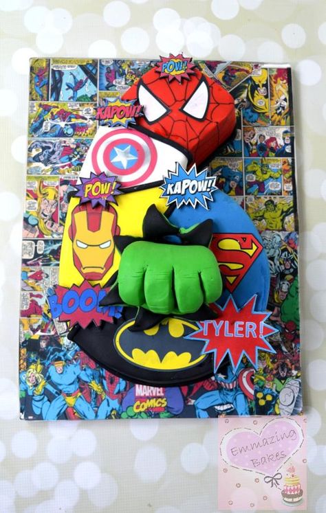 Marvel number cake - Cake by Emmazing Bakes Sponge Chocolate Cake, Super Heroes Cake, Cake Red Velvet, Marvel Party, 6th Birthday Cakes, Marvel Cake, Avenger Birthday Party, Avengers Party, Superhero Cake