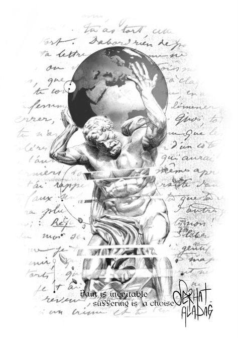 Atlas Drawing, Atlas Tattoo Design, Sisyphus Tattoo, Chris Tattoo, Word Tattoo Ideas, Atlas Tattoo, Tattoo Catalog, Word Tattoo, Statue Tattoo