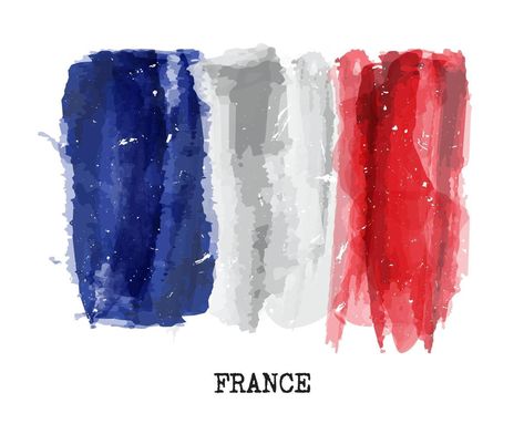 Watercolor painting flag of France Vector Flag Of France, Vector Painting, Map Logo, Graphic Design Cards, France Flag, Flag Painting, Water Logo, Italy Flag, Travel Painting