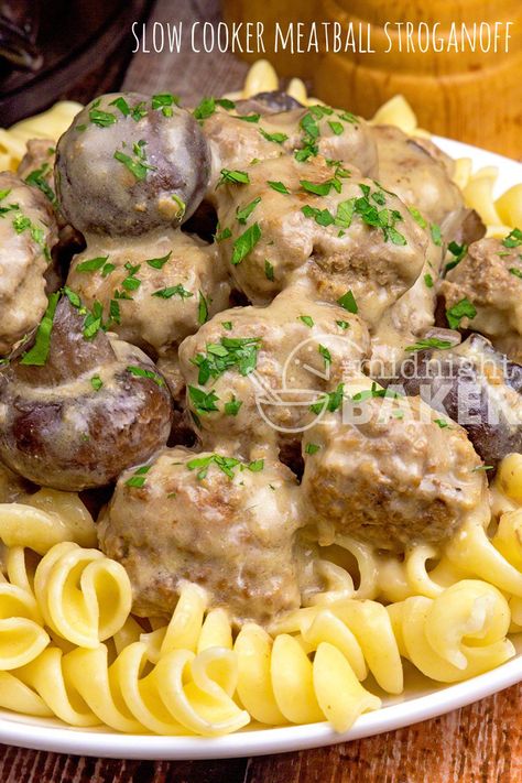 Quick Slow Cooker Meals, Easy Slow Cooker Meatballs, Meatball Stroganoff, Slow Cooker Meal, Crock Pot Meatballs, Slow Cooker Meatballs, Stroganoff Recipe, Slow Cooker Recipe, Pot Ideas