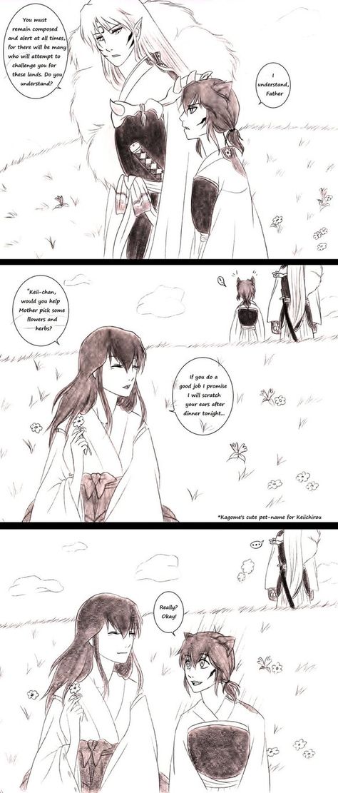 SessKag : Parenting by Ebony-of-the-Moon.deviantart.com on @DeviantArt Kagome X Sesshomaru, Sesshomaru X Kagome, Inuyasha Funny, Aho Girl, Inuyasha And Sesshomaru, Anime Rules, Kagome And Inuyasha, Anime Fanfiction, I Love Anime