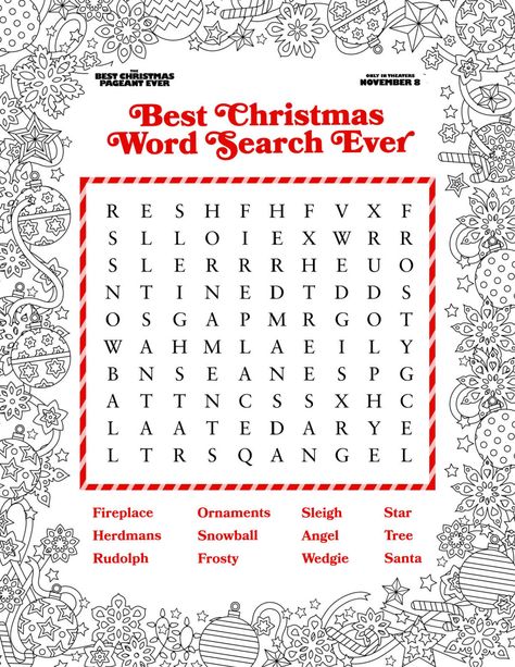 Get into the holiday spirit with this fun and free printable Christmas pageant word search! Perfect for family gatherings, classroom activities, or quiet time at home. Best Christmas Pageant Ever Activities, Christmas Word Search Free Printable, Christmas Puzzles Printables, Christmas Word Search Printable, Best Christmas Pageant Ever, Christmas Tree Ornament Crafts, Christmas Puzzles, Christmas Trivia Games, Christmas Word Search