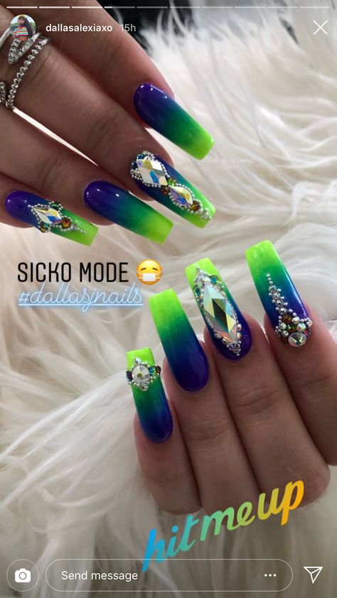 Green And Blue Ombre Nails, Blue And Green Nails Acrylic, Blue And Green Ombre Nails, Green And Blue Nails Designs, Blue And Green Nails Designs, Green Blue Nails, Green And Blue Nails, Blue And Green Nails, Blue Green Nails