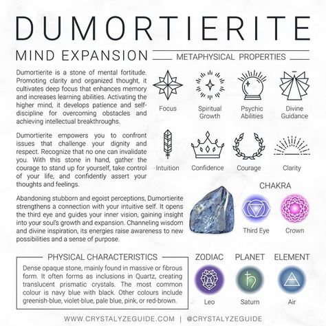 Dumortierite Crystal Meaning, Dumortierite Crystal, Mind Expansion, Crystals Guide, Healing Crystals Decor, Ritual Oils, Crystal Magick, Empath Protection, Planet Saturn