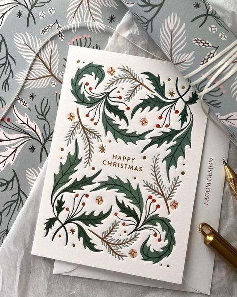 LAGOM DESIGN (@lagomdesign) • Instagram photos and videos Season Greetings Card Design, Greetings Card Design, Lagom Design, Christmas Card Illustration, Seasons Greetings Card, Season Greetings, Whimsical Illustration, Greeting Card Design, Holiday Greetings