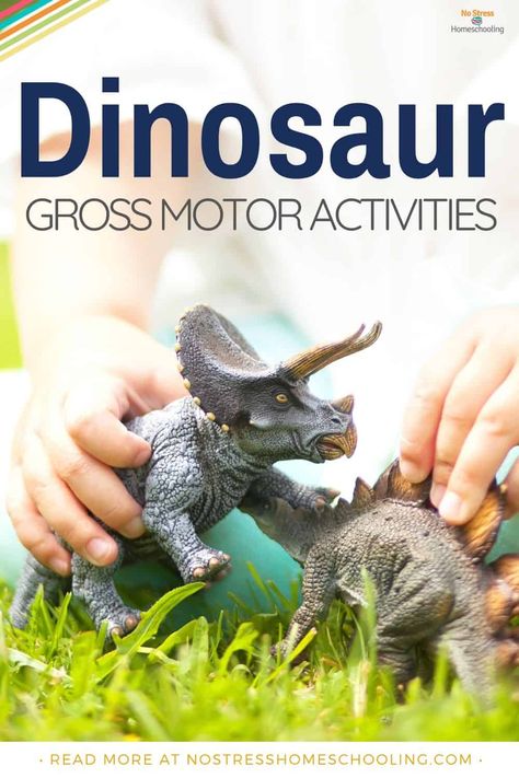 Do you have a preschooler who loves dinosaurs? Try these fun preschool dinosaur grossmotor activities with them today! Dinosaur Gross Motor Activities, Dinosaur Gross Motor, Dinosaur Theme Preschool, Dinosaur Activities Preschool, Child Activities, Gross Motor Activity, Dinosaurs Preschool, Fine Motor Activities For Kids, Dinosaur Activities