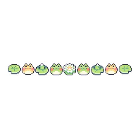 Pixel Art Divider, Green Pixel Aesthetic, Divider For Notion, Cute Dividers For Discord, Green Dividers Discord, Discord Dividers Gif Png, Pixel Divider, Cute Frog Pixel Art, Notion Divider