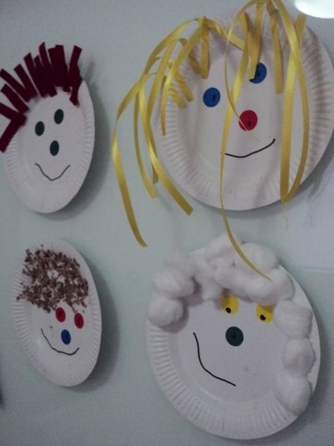 Draw On Paper Plate On Head, Paper Plate Self Portrait, Paper Plate Faces Preschool, Mask From Paper Plate, Animal Face Paper Plates, Phonics Wall, Paper Plate Art, All About Me Preschool Theme, Me Preschool Theme