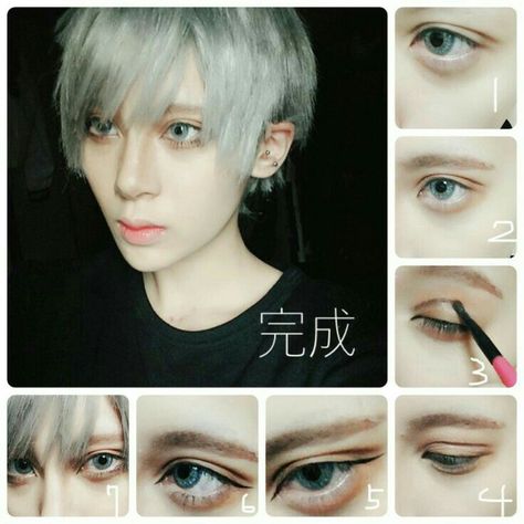 Cosplay Makeup Tutorial, Anime Eye Makeup, Anime Cosplay Makeup, Anime Makeup, Male Makeup, Cosplay Tutorial, Cute Makeup Looks, Cosplay Tips, Makeup Makeover