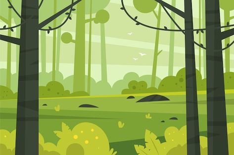 Forest Bg Illustration, Squirrel Silhouette, Forest Cartoon, Forest Drawing, Art Test, Educational Illustration, Adobe Illustrator Graphic Design, Mountain Drawing, Vector Character Design