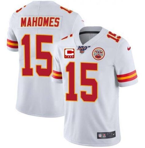 Men's Football Kansas City Chiefs 15 Patrick Mahomes 100th Limited White Jerseys Check more at http://honashop.com/?product=mens-football-kansas-city-chiefs-15-patrick-mahomes-100th-limited-white-jerseys Kansas City Chiefs Gifts, Philadelphia Eagles Fans, Sport Jersey, Patrick Mahomes, Nfl Jersey, Popular Sports, White Jersey, World Of Sports, National Football League