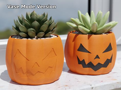 Halloween Pumpkin Planter - vase mode, High Poly by sawek Pumpkin Planter, 3d Printing Projects, Scary Pumpkin, Household Decor, Scary Halloween, Halloween Pumpkin, Halloween Pumpkins, 3d Printing, Vase