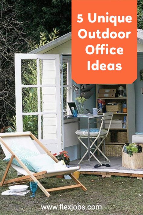 Outdoor Workspace Ideas, Outdoor Work From Home Space, Work From Home Outdoor Office, Outdoor Office Ideas, Small Outdoor Office Sheds, Outdoor Study Space, Outdoor Work Space, Home Office Sheds Backyard Studio, Outdoor Office Shed Backyard Studio