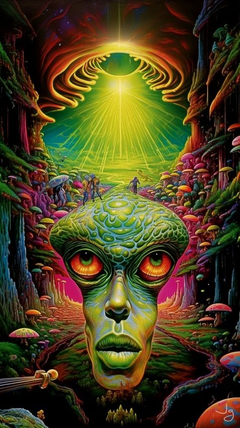 Psytrance Wallpaper, Trippy Alien, Trippy Visuals, 60s Art, Psychadelic Art, Pop Art Posters, Iphone Wallpaper Hd Nature, Trippy Wallpaper, Art Wallpaper Iphone