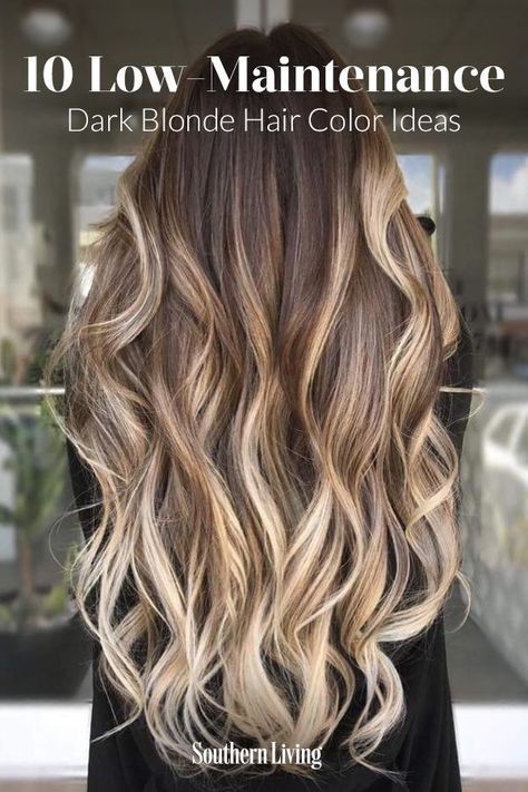 Shades Of Dark Blonde, Blonde Color Ideas, Dark Blonde Color, Blonde Hair With Roots, Fall Blonde Hair, Dark Blonde Hair Color, Highlights Balayage, Blond Balayage, Fall Blonde