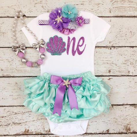 Birthday Theme Outfits, Mermaid Cake Smash, Mermaid First Birthday, Little Mermaid Outfit, Mermaid Birthday Outfit, Birthday Mermaid, Sea Mermaid, Mermaid Outfit, Under The Sea Theme