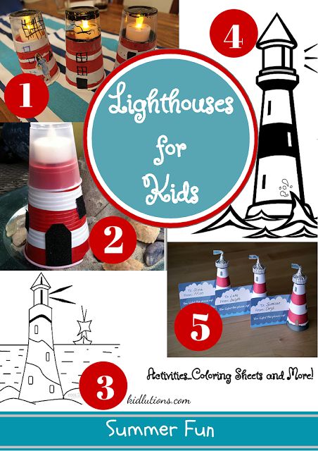 "Spin-Doctor Parenting": Lighthouse Crafts and Activities for Kids Lighthouse Crafts For Kids, Lighthouse Keepers Lunch, Michigan Crafts, Lighthouse Crafts, Summer Lesson, Beachy Stuff, Crafts For Kids Easy, Crafts And Activities For Kids, Spin Doctors